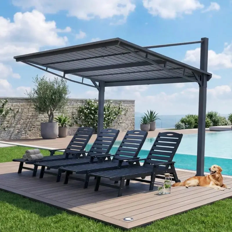 Domi Freestanding Gazebo with Slanted Roof#Size_10'x10'