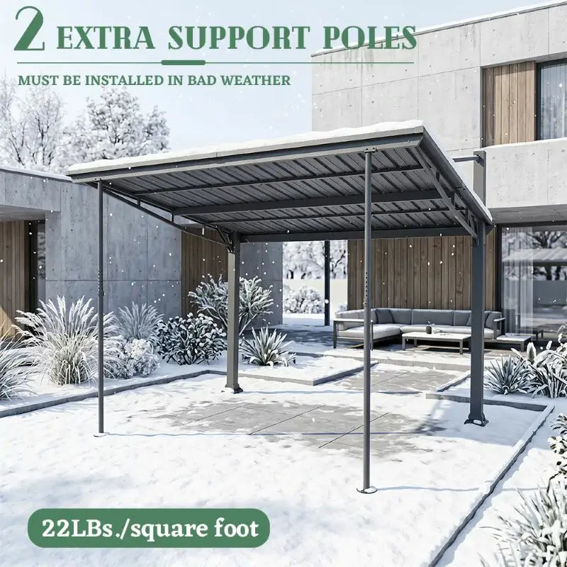 Domi Freestanding Gazebo with Slanted Roof#Size_10'x12'