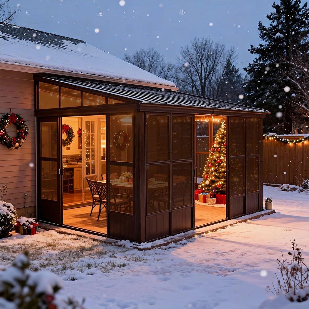 Wall Mounted Sunroom with Side Door