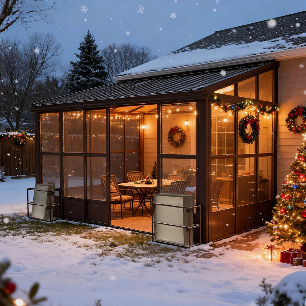 Wall Mounted Sunroom with Side Door
