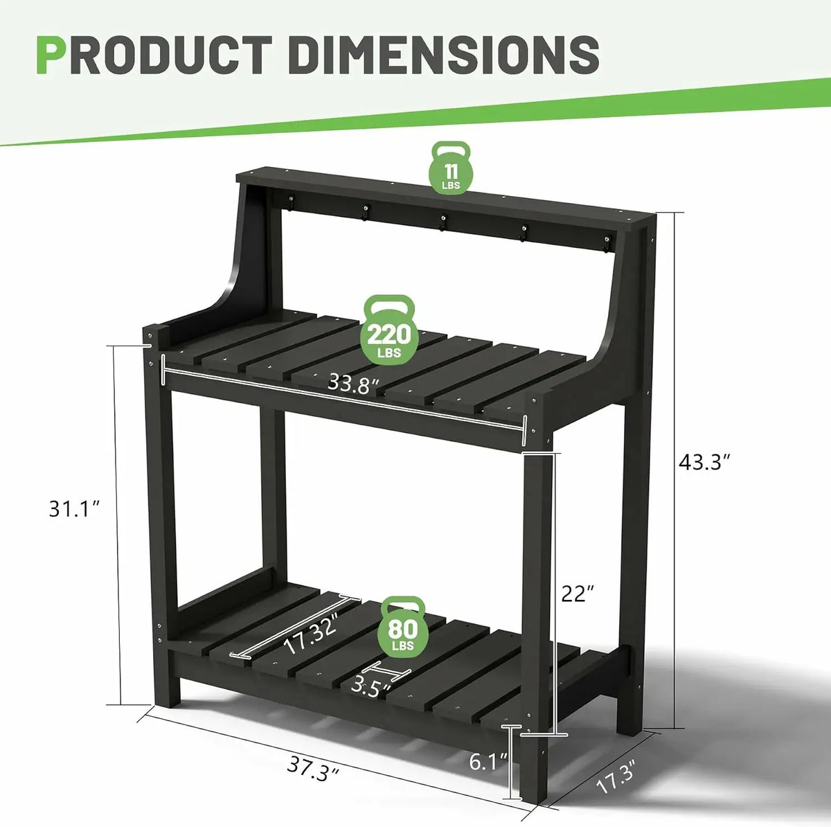 HDPE Garden Potting Bench Table