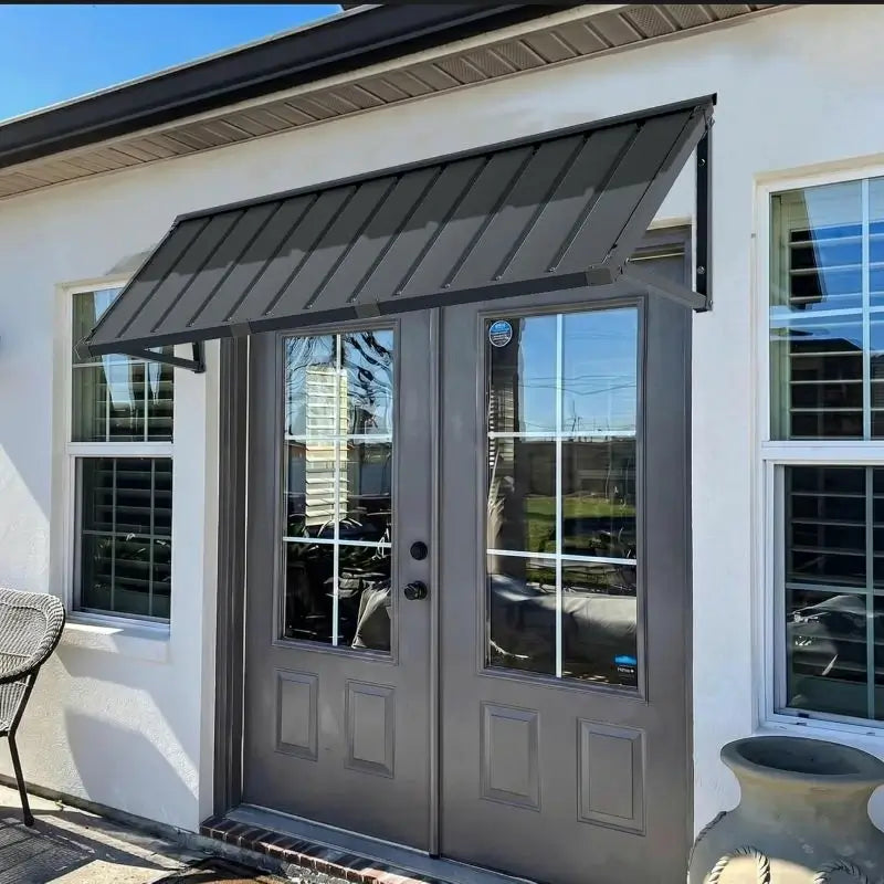 Gray Metal Window Awnings#size_60.83" W x 24" D x 18.94" H