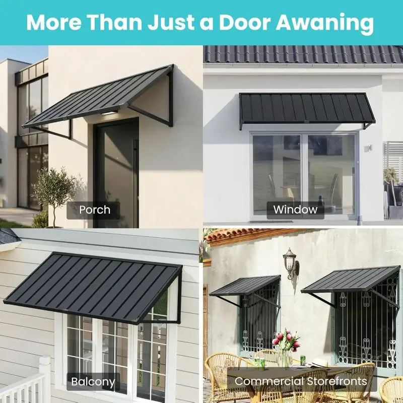 Gray Metal Window Awnings#size_60.63" W x 36" D x 22.87" H