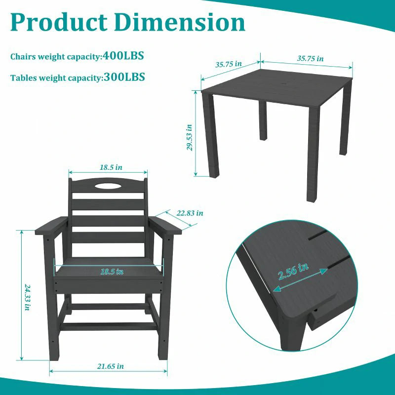 HDPE Barstools and Table Set#color_black