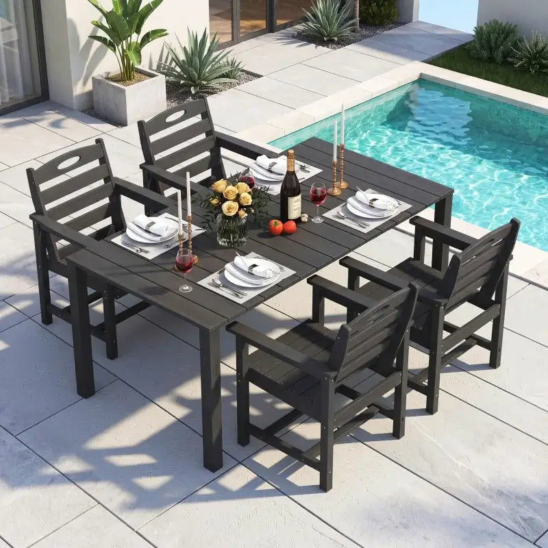 HDPE Barstools and Table Set#color_black