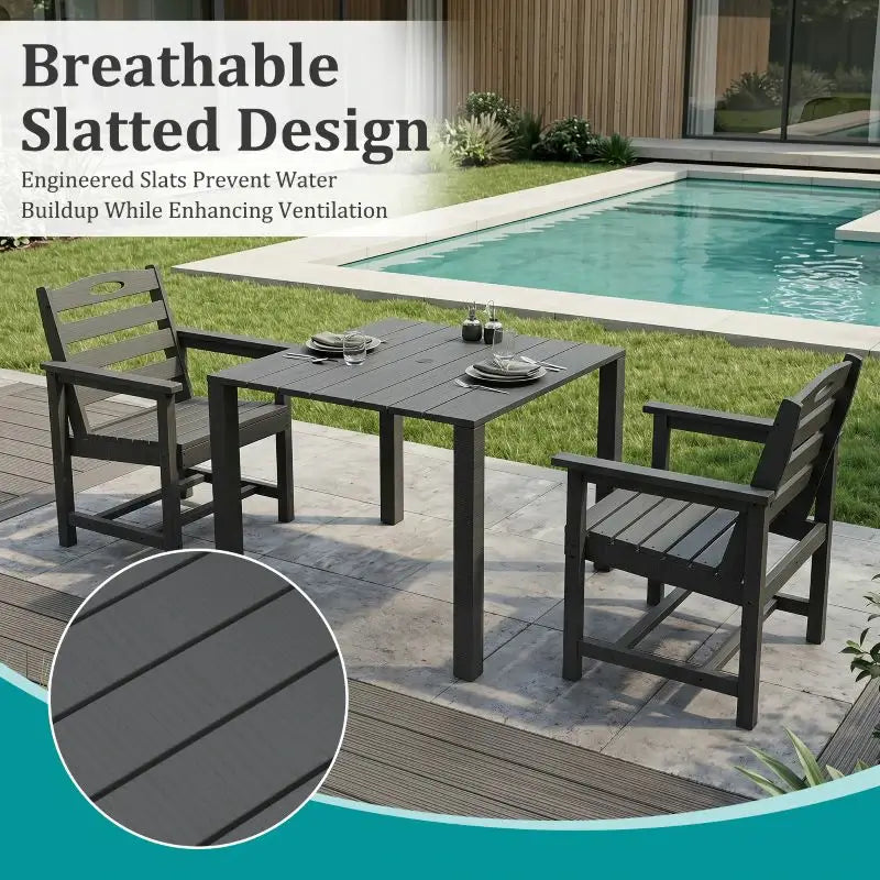 HDPE Barstools and Table Set#color_black