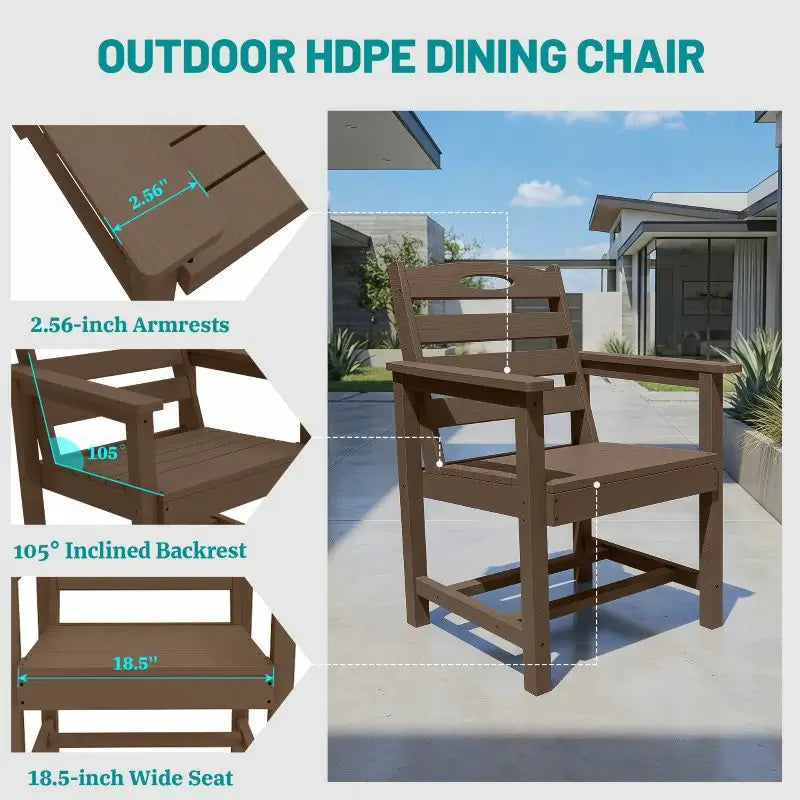 HDPE Barstools and Table Set#color_brown