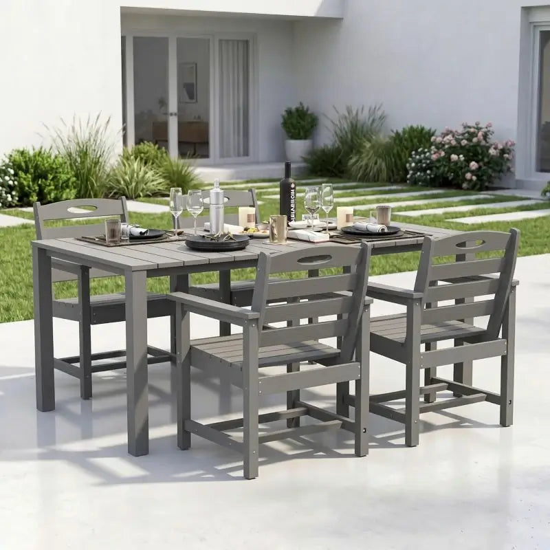 HDPE Barstools and Table Set#color_gray