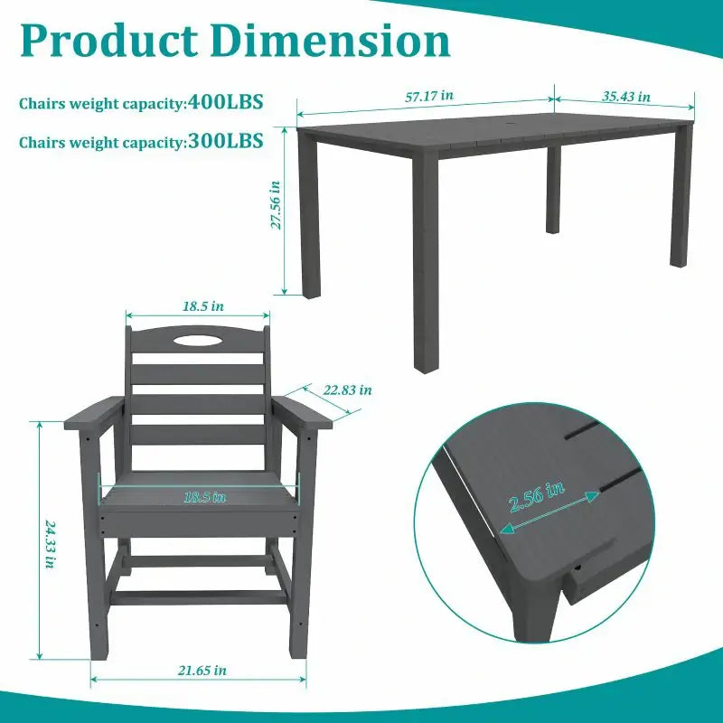 HDPE Barstools and Table Set#color_gray