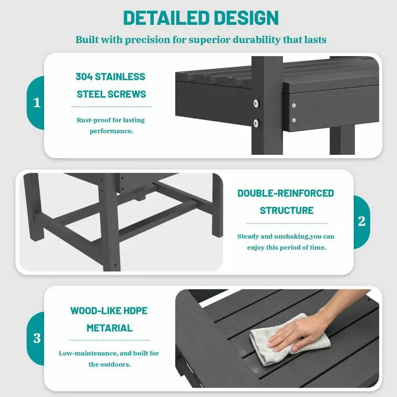HDPE Barstools and Table Set#color_gray
