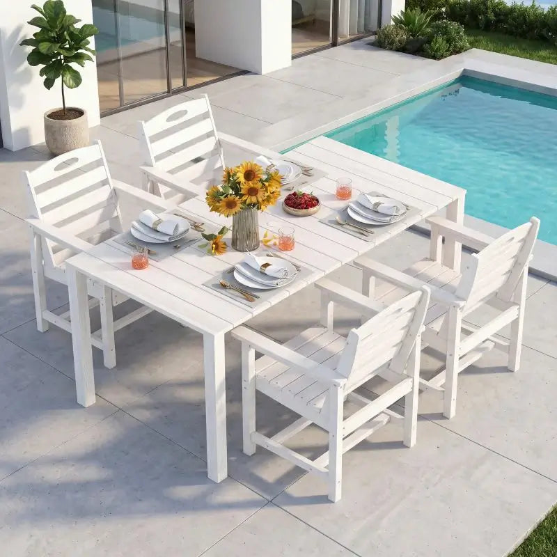 HDPE Barstools and Table Set#color_white