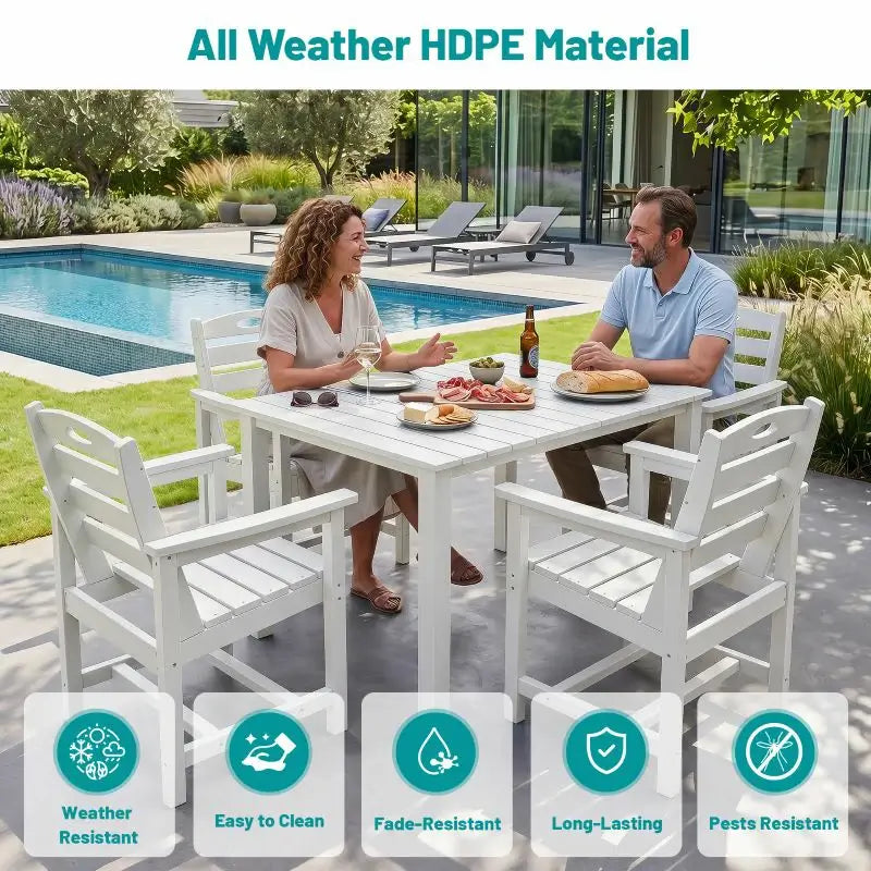 HDPE Barstools and Table Set#color_white