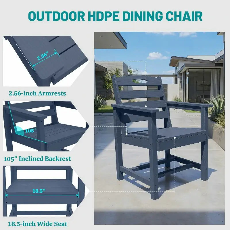 HDPE Barstools and Table Set#color_dark blue