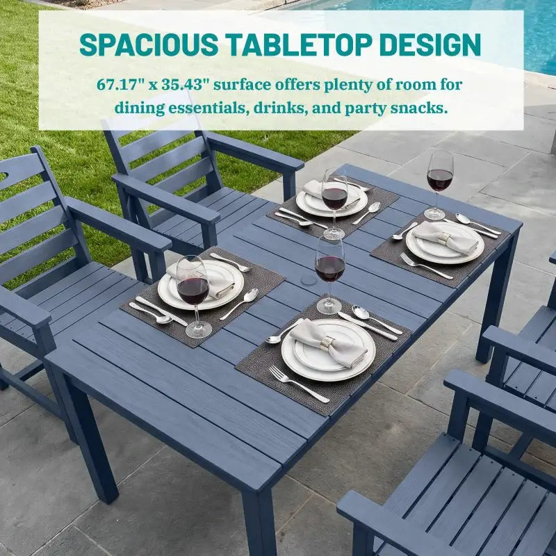 HDPE Barstools and Table Set#color_dark blue