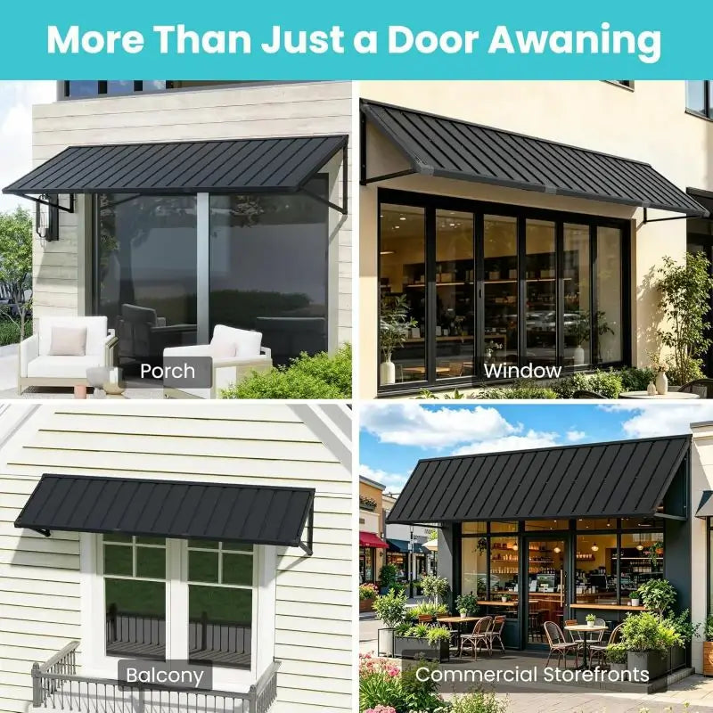 Gray Metal Window Awnings#size_100.04" W x 36" D x 22.91" H