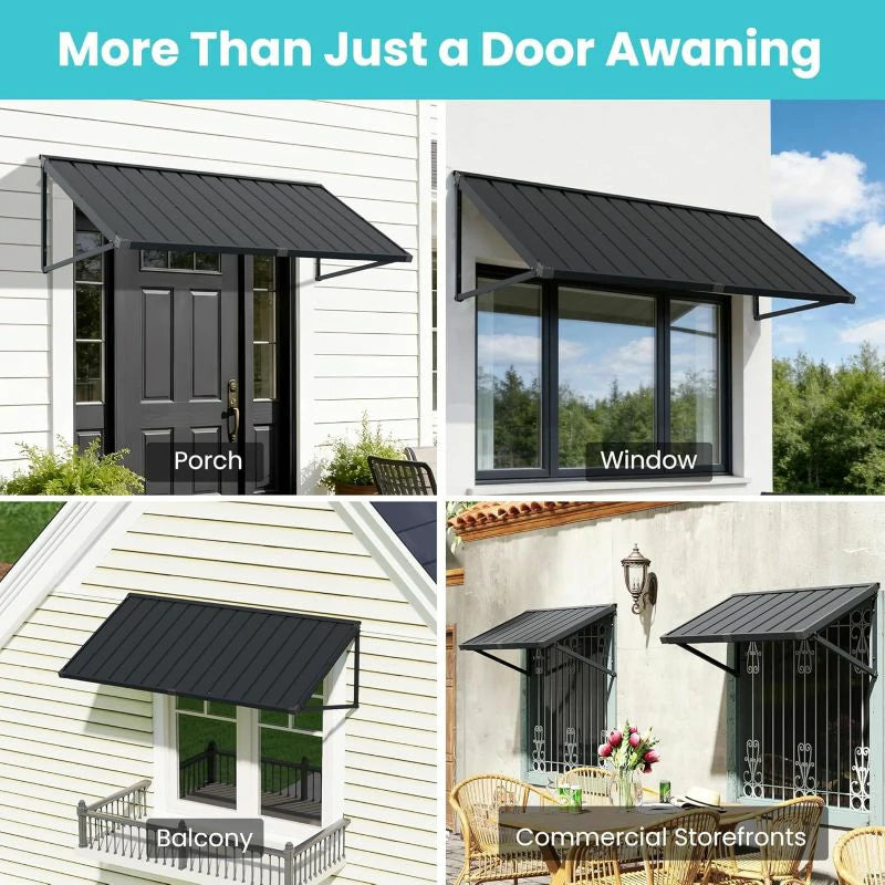 Gray Metal Window Awnings#size_70.55" W x 36" D x 22.91" H