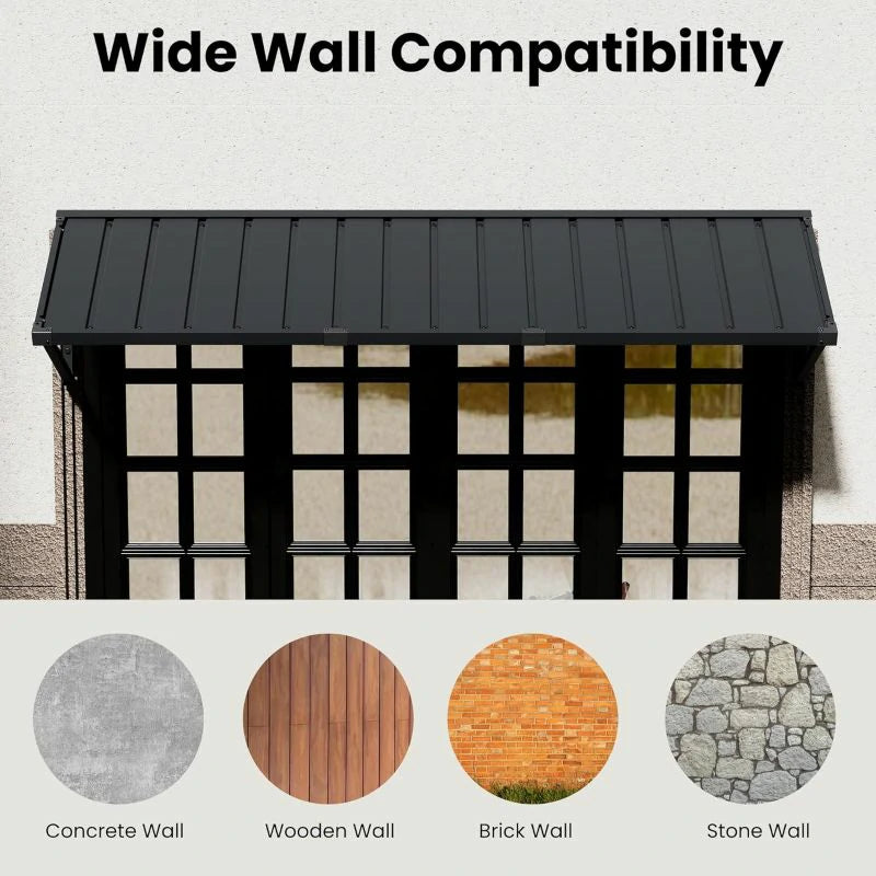 Gray Metal Window Awnings#size_80.43" W x 24" D x 18.94" H
