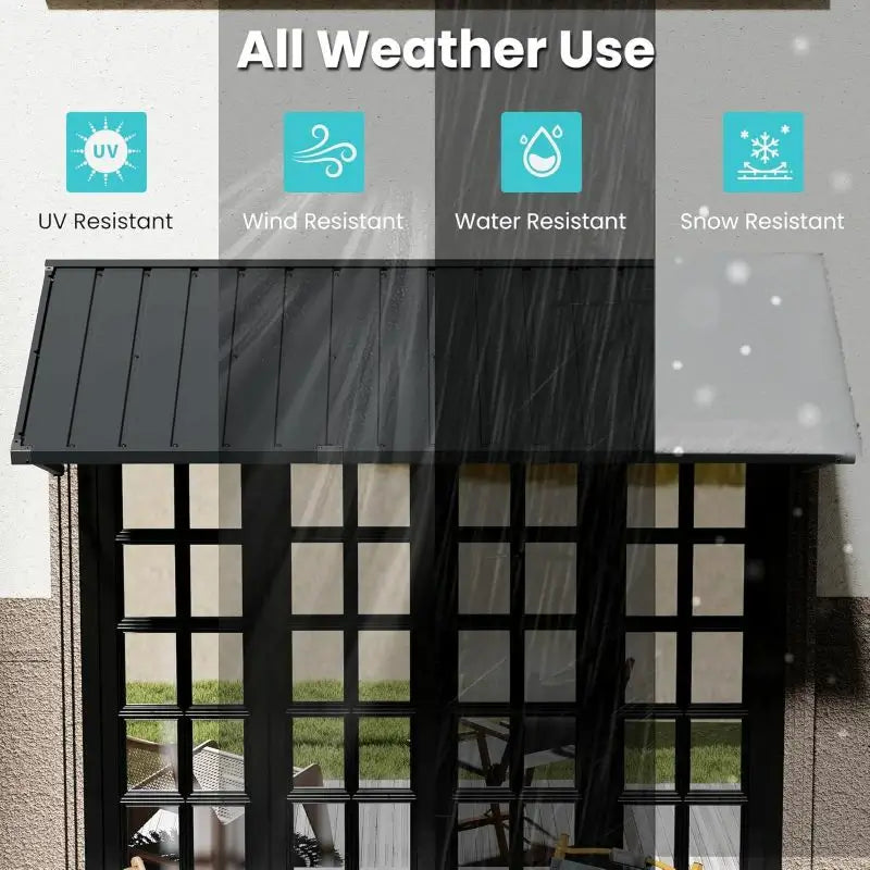 Gray Metal Window Awnings#size_80.43" W x 36" D x 22.87" H