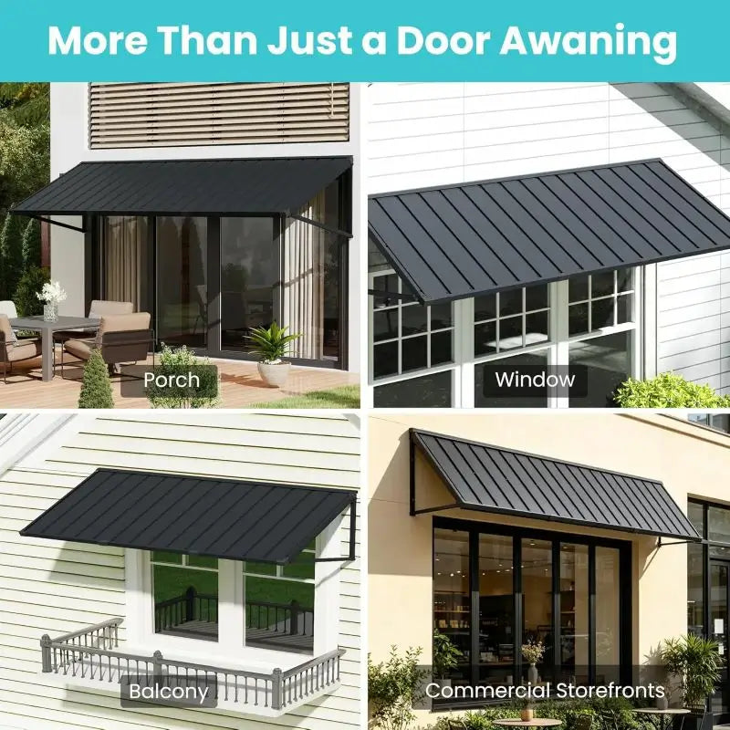 Gray Metal Window Awnings#size_90" W x 36" D x 22" H