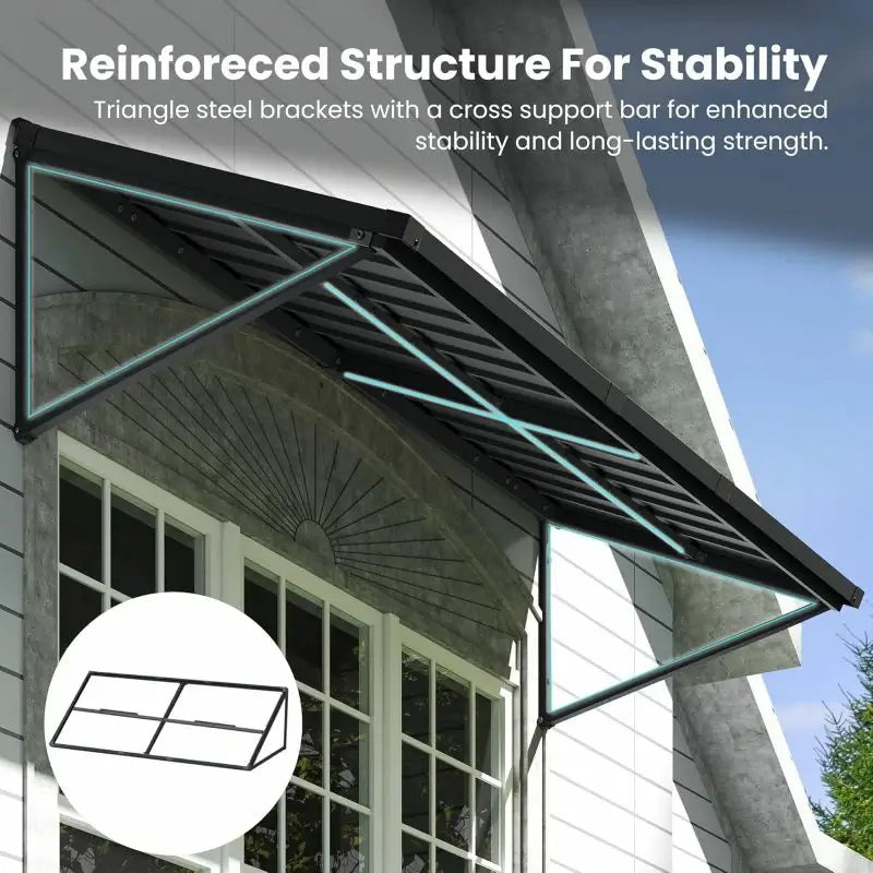 Gray Metal Window Awnings#size_90" W x 36" D x 22" H