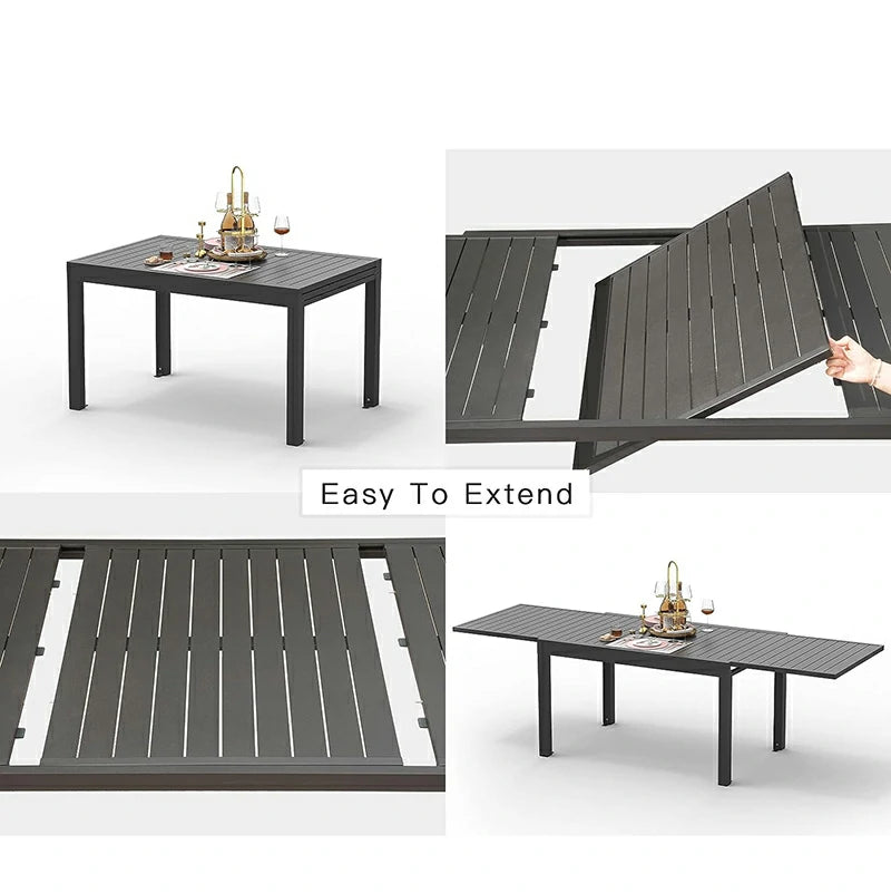 Extendable Aluminum Outdoor Dining Table