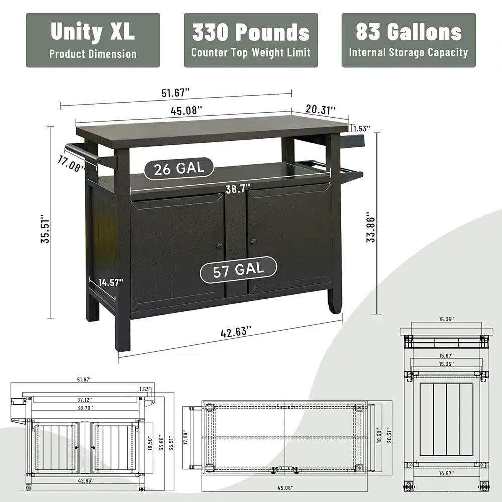 Domi grill cart #size_X-Large(4 Wheels)