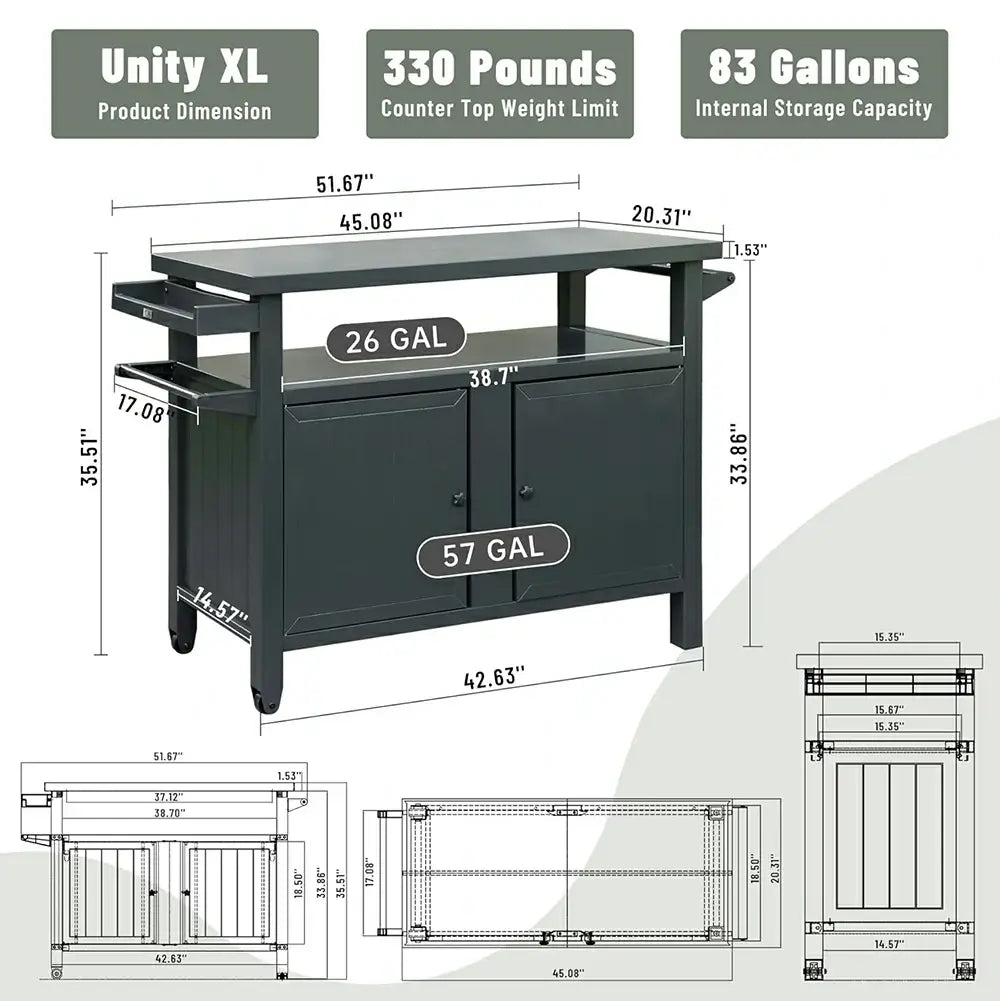 Domi grill cart #size_X-Large(4 Wheels)