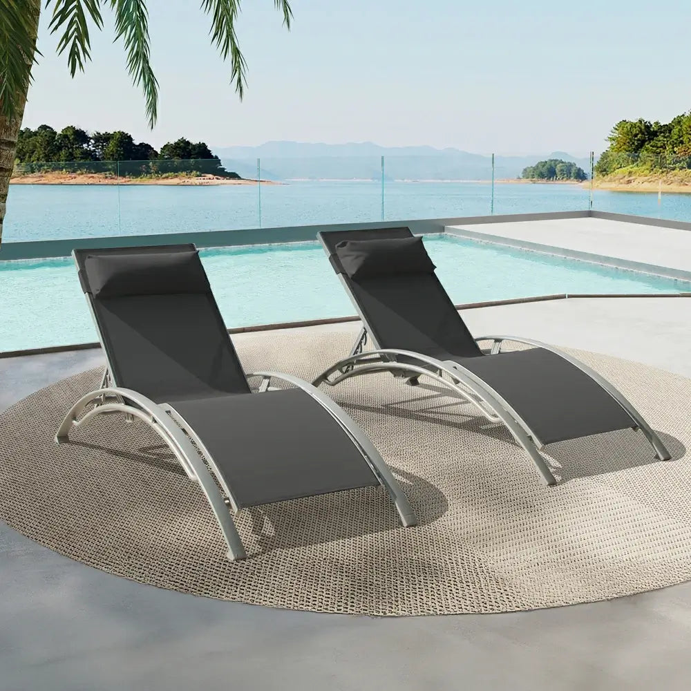 Domi Outdoor Living Lounge Chair#color_dark gray