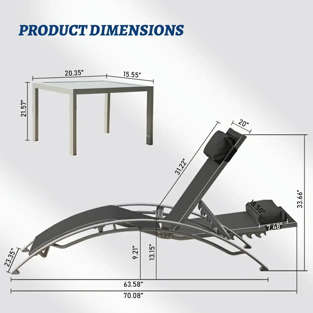 Domi Outdoor Living Lounge Chair#color_dark gray