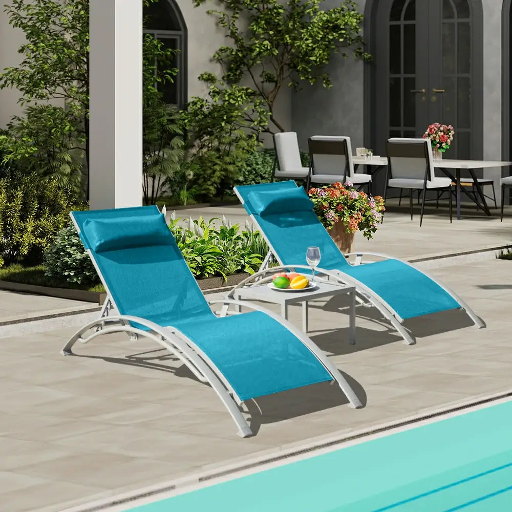 Domi Outdoor Living Lounge Chair#color_turquoise blue