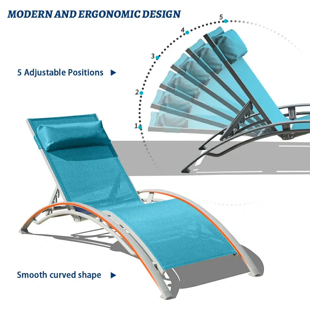 Domi Outdoor Living Lounge Chair#color_turquoise blue