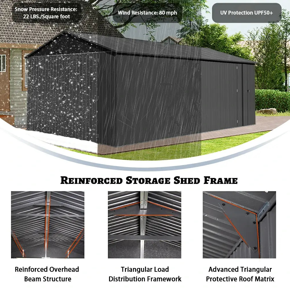 Domi Outdoor Living metal garage storage shed#size_12'x20'