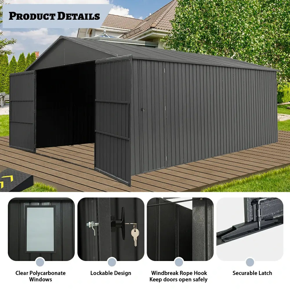 Domi Outdoor Living metal garage storage shed#size_12'x20'