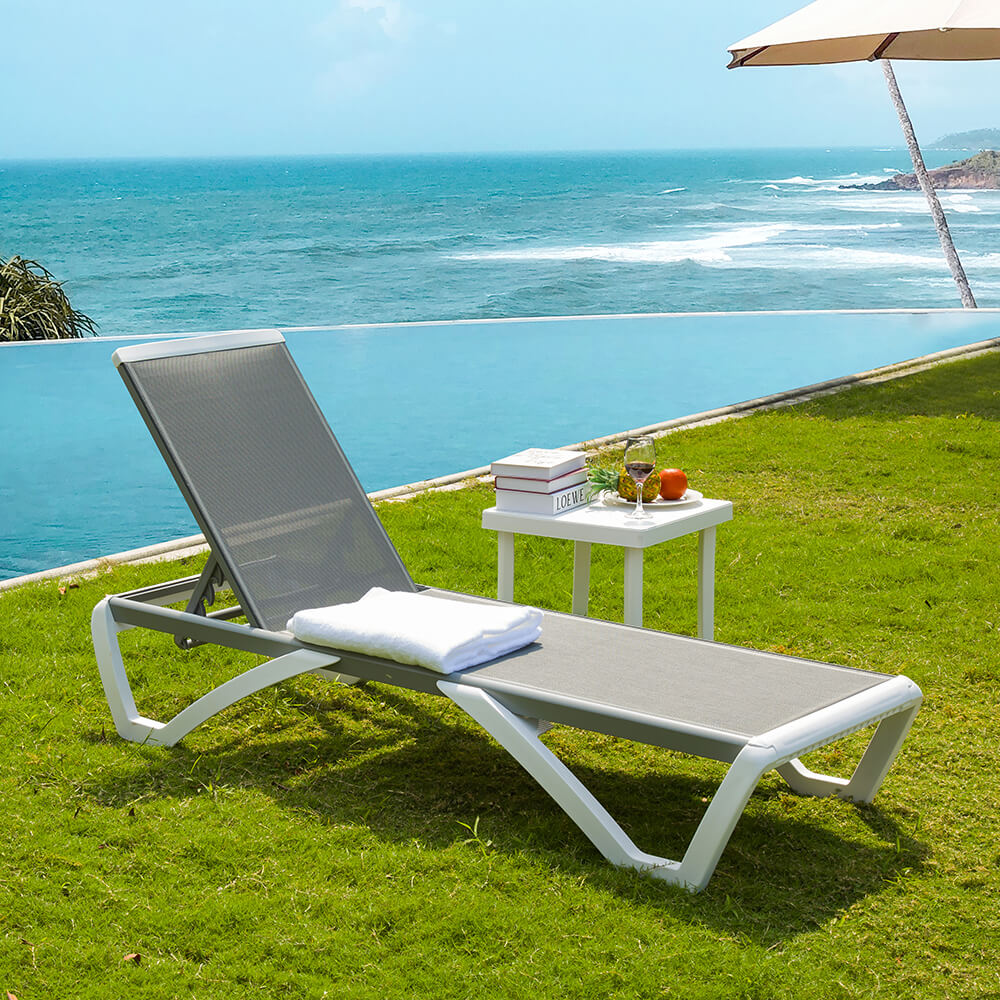 Domi Armless Outdoor Chaise Lounge#color_grey