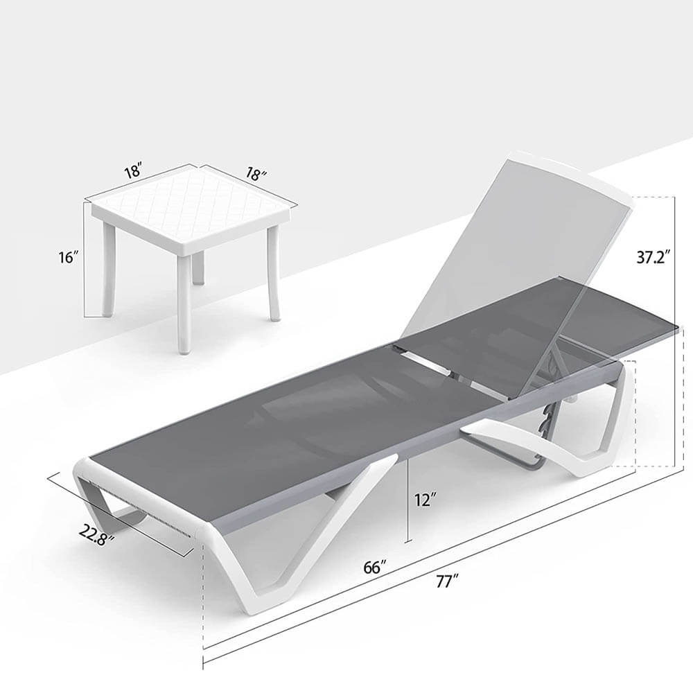Domi Armless Outdoor Chaise Lounge#color_grey