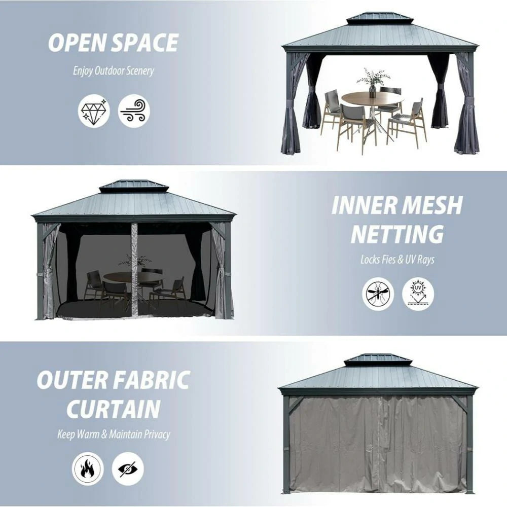 Domi Outdoor Living Resin Hardtop Gazebo#size_10'x12'