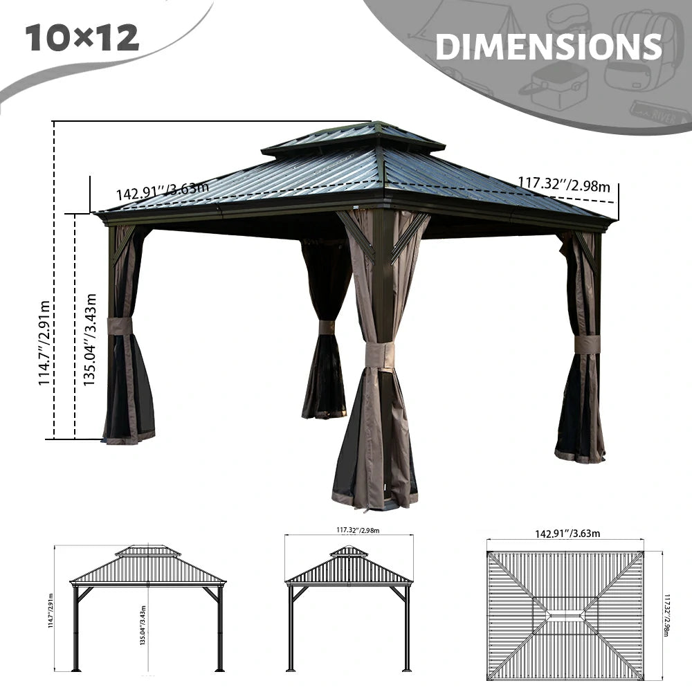 Domi outdoor living Hardtop gazebo#size_10'x12'