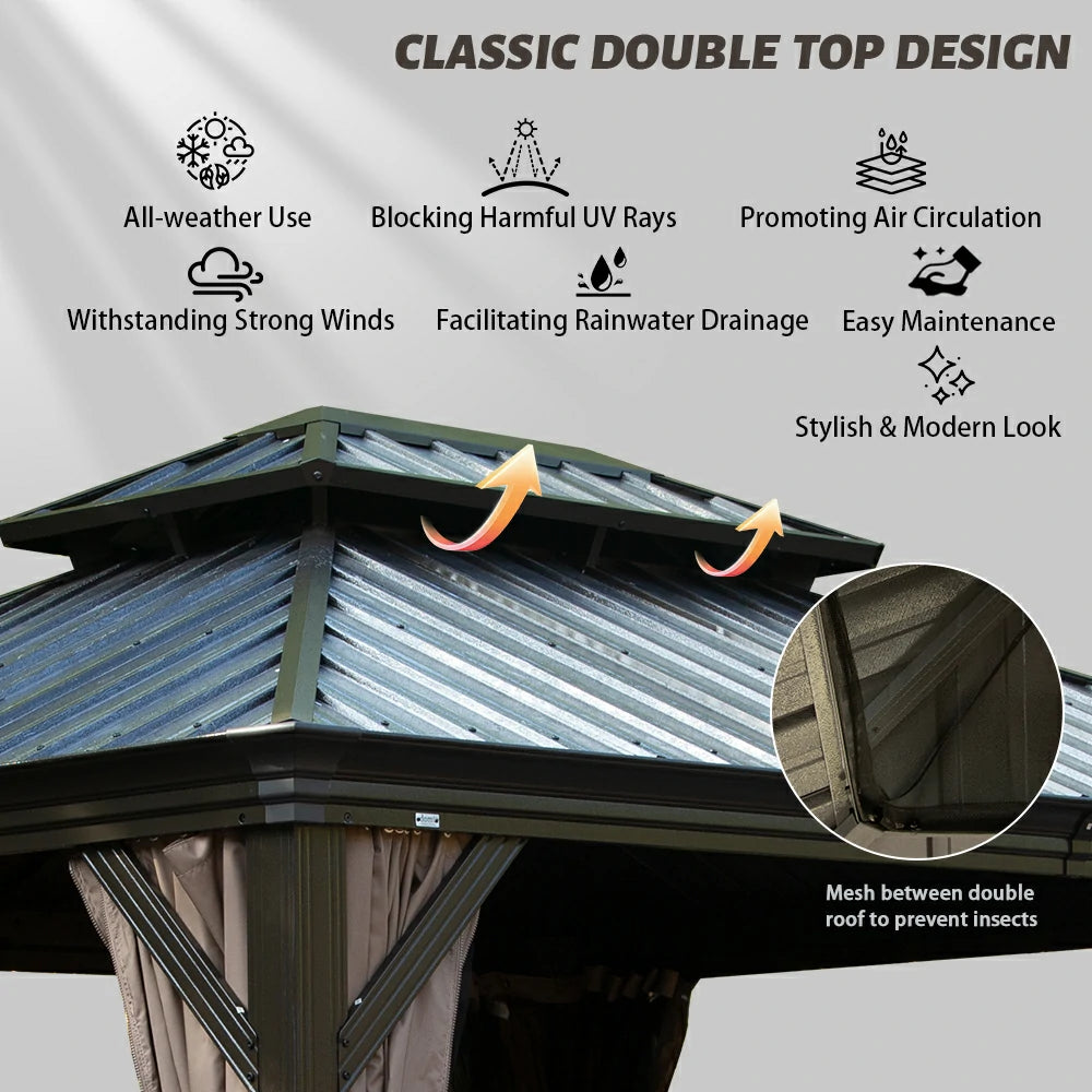 Domi outdoor living Hardtop gazebo#size_10'x12'