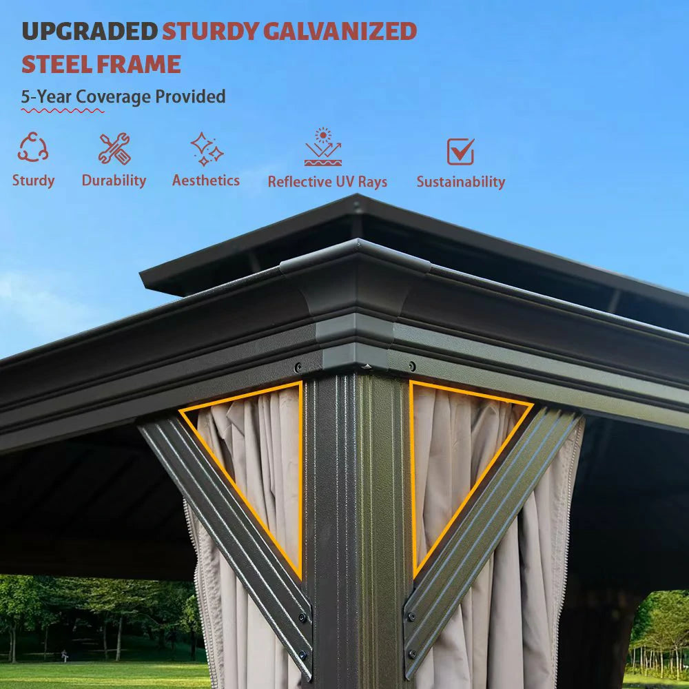 Domi outdoor living Hardtop gazebo#size_10'x14'