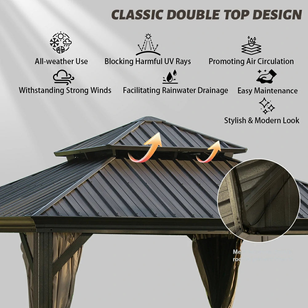 Domi outdoor living Hardtop gazebo#size_12'x12'