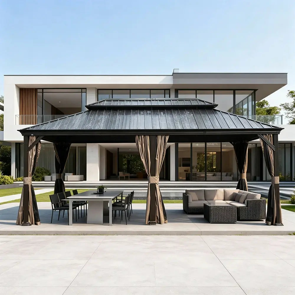 Domi outdoor living Hardtop gazebo#size_12'x24'