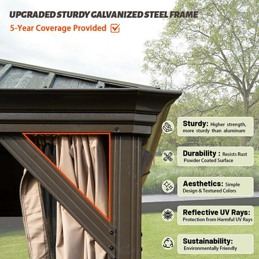 Domi outdoor living Hardtop gazebo#size_14'x24'