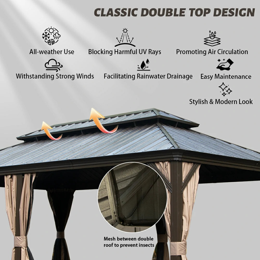Domi outdoor living Hardtop gazebo#size_14'x24'