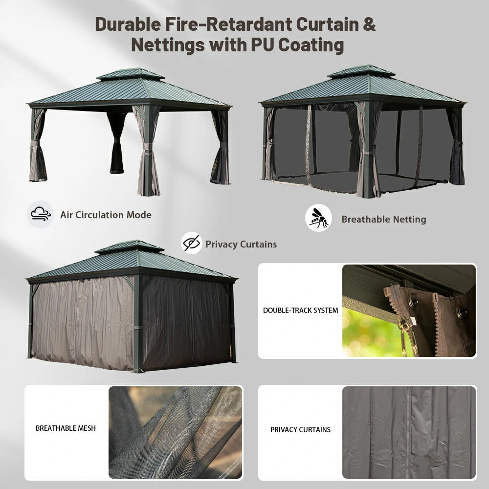 Domi outdoor living Hardtop gazebo#size_12'x16'