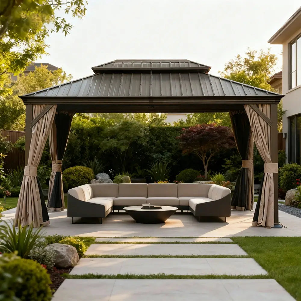 Domi outdoor living Hardtop gazebo#size_13'x15'