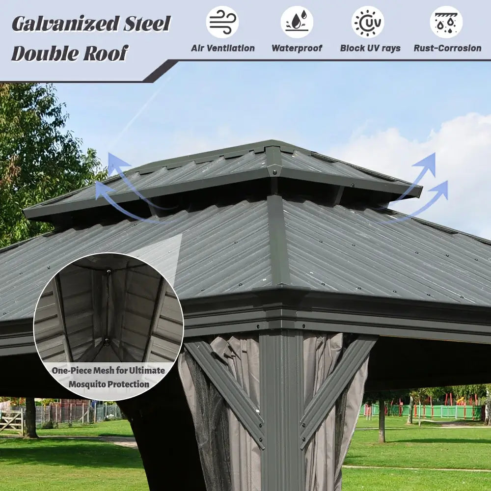 Domi outdoor living Hardtop gazebo#size_13'x15'