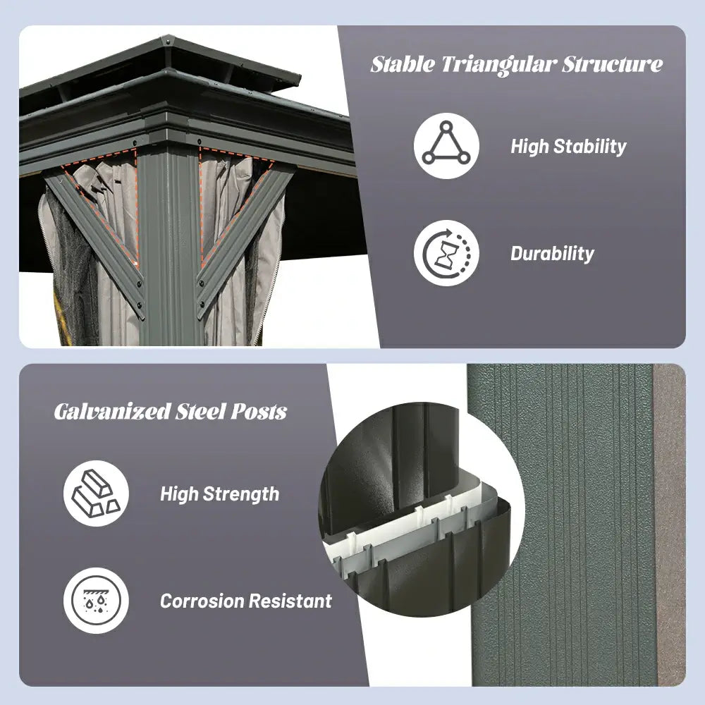 Domi outdoor living Hardtop gazebo#size_13'x15'