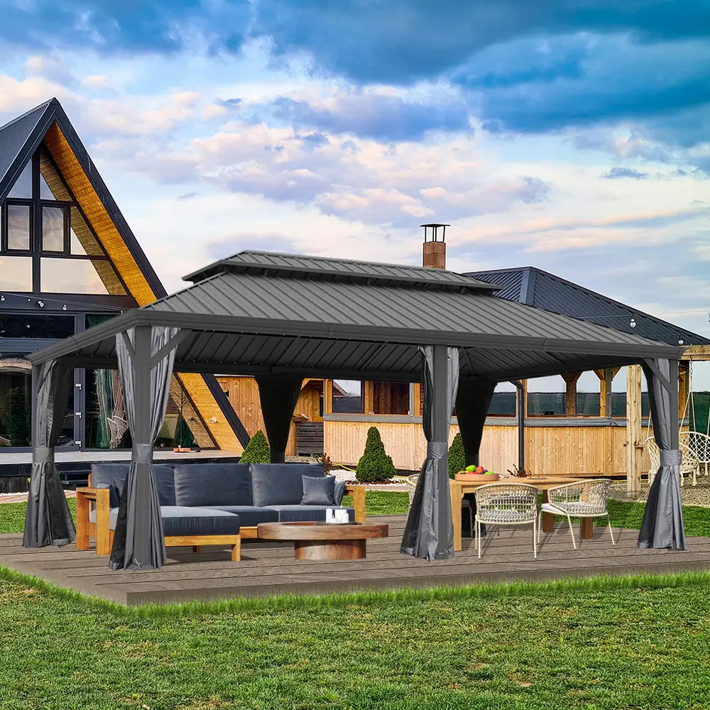 Domi outdoor living Hardtop gazebo#size_14'x22'