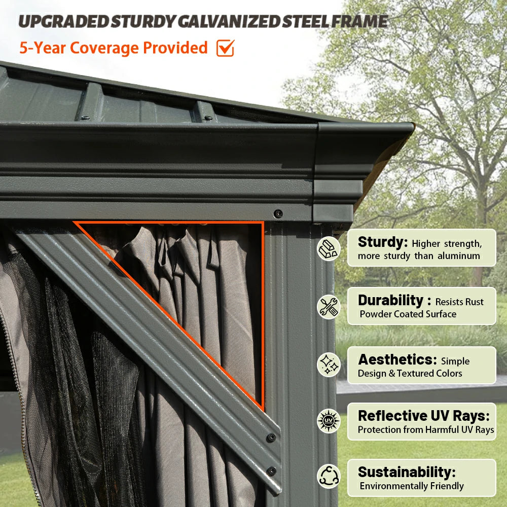 Domi outdoor living Hardtop gazebo#size_14'x24'
