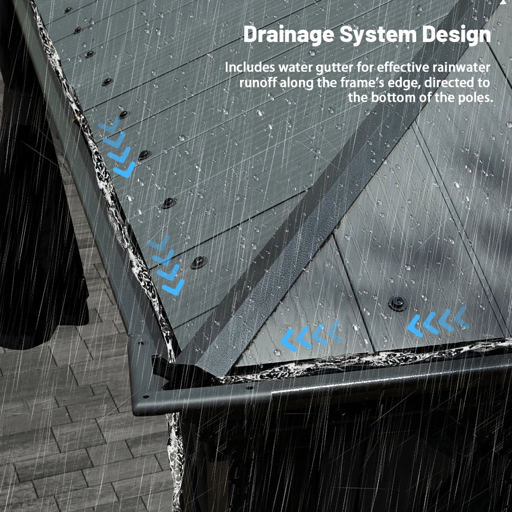 Domi Outdoor Living Hardtop Gazebo Resin Roof#size_12'x12'
